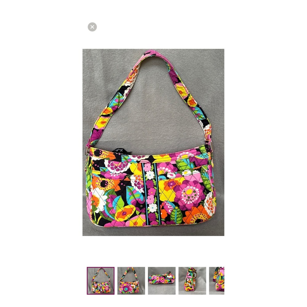 Vera Bradley Cross body Bag Colorful Va Va Bloom Quilted Zip‎ Top Medium